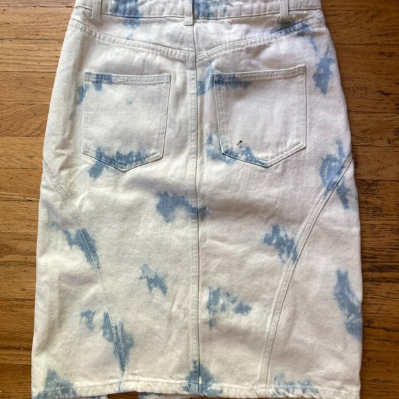Stylish high rise midi denim tie dye skirt - 4 - NWT - Picture 6 of 8